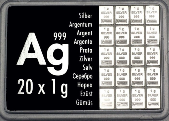 20 g Feinsilber Münztafel (20x1g)